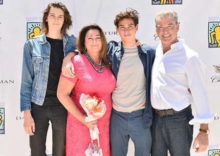 Pierce Brosnan with his family